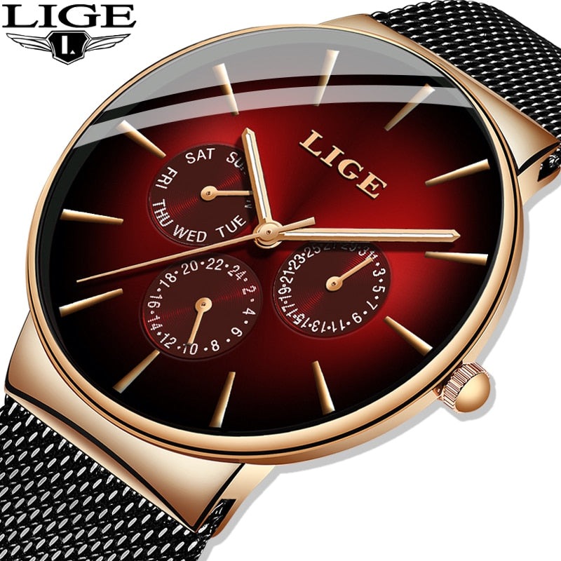 LIGE Luxury Mens Watches