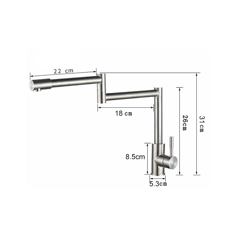 BAKALA Stainless Steel Folding Kitchen Faucet