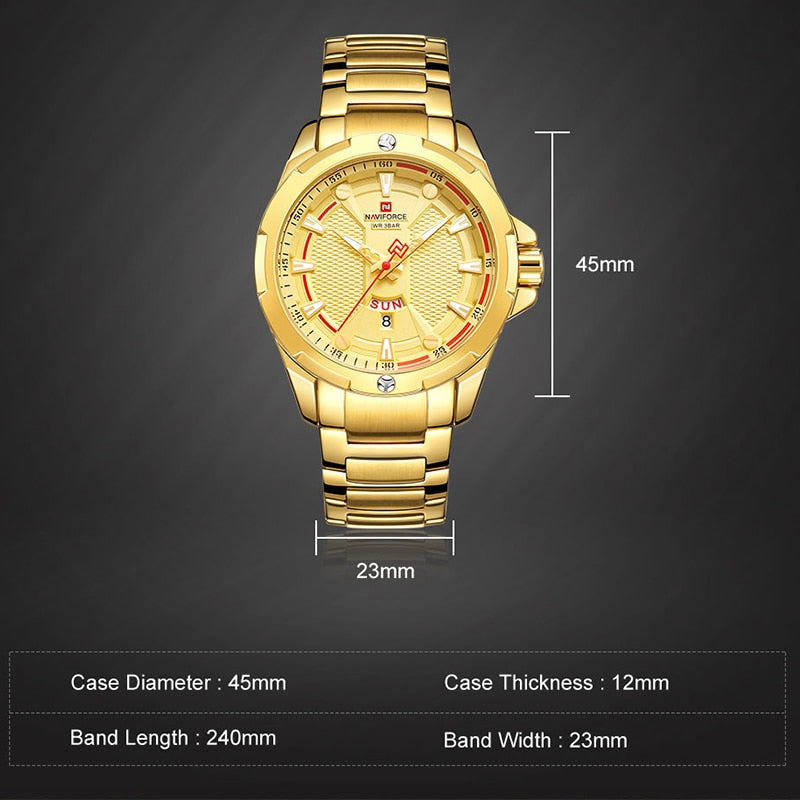 NAVIFORCE Luxury Gold Watch